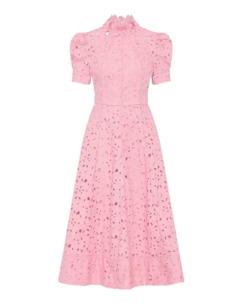 Rebecca Vallance Kitsu Midikleid mit Stehkragen - Rosa Rosa