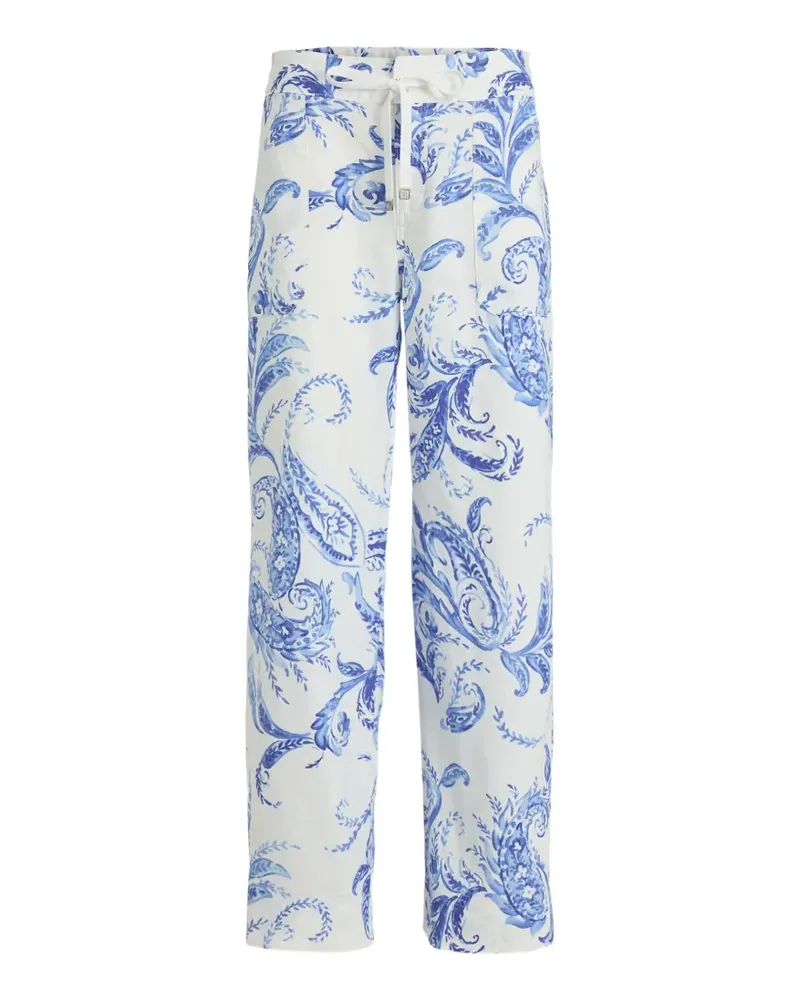 Ralph Lauren Leinenhose mit Paisley-Print - Weiß Weiß