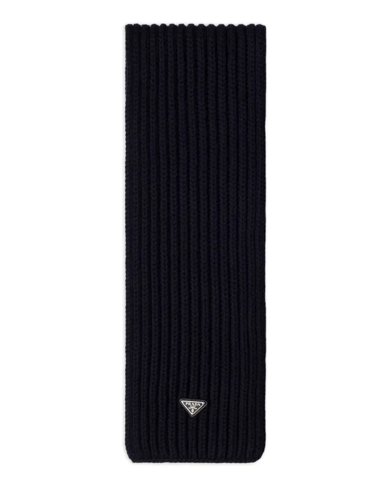 Prada Schal mit Triangel-Logo - Blau Blau