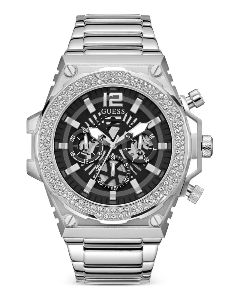 Guess crystal-embellished 48mm watch - Schwarz Schwarz