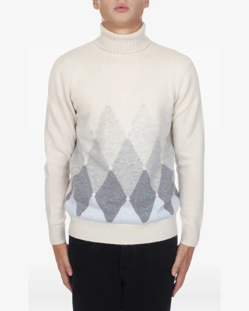Ballantyne Pullover mit Argyle-Muster - Weiß Weiß