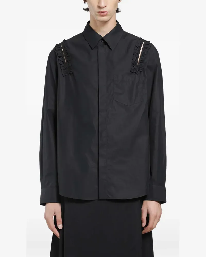 Simone Rocha Hemd mit Rüschen - Schwarz Schwarz