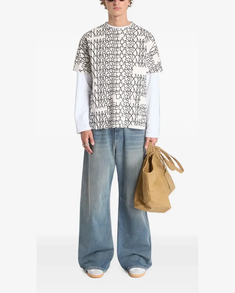 Maison Margiela T-Shirt mit Logo-Print - Nude Nude