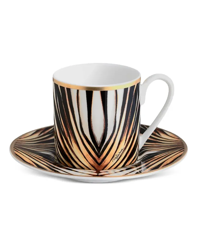 Roberto Cavalli Ray of Gold Kaffeetassen (2er-Set) - Schwarz Schwarz