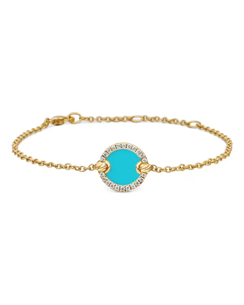 David Yurman 18kt Petite DY Elements Center Station Gelbgoldarmband mit Diamant 11mm Gold