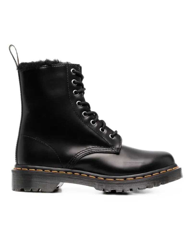 Dr.Martens faux-fur trim leather boots - Schwarz Schwarz