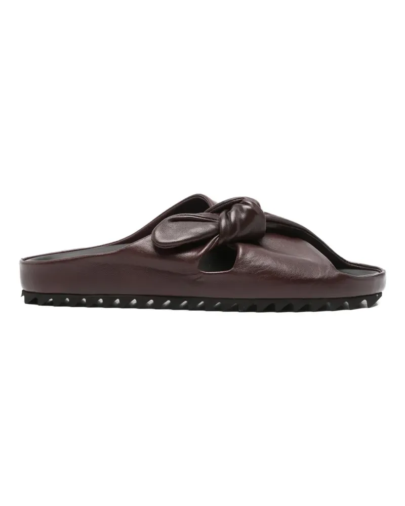 Officine Creative Italia Pelagie knotted leather mules - Braun Braun