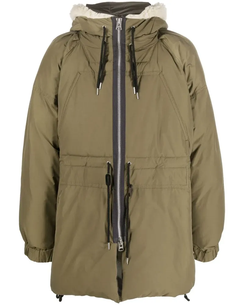 Sacai Gefütterter Kapuzenmantel - Grün Grün