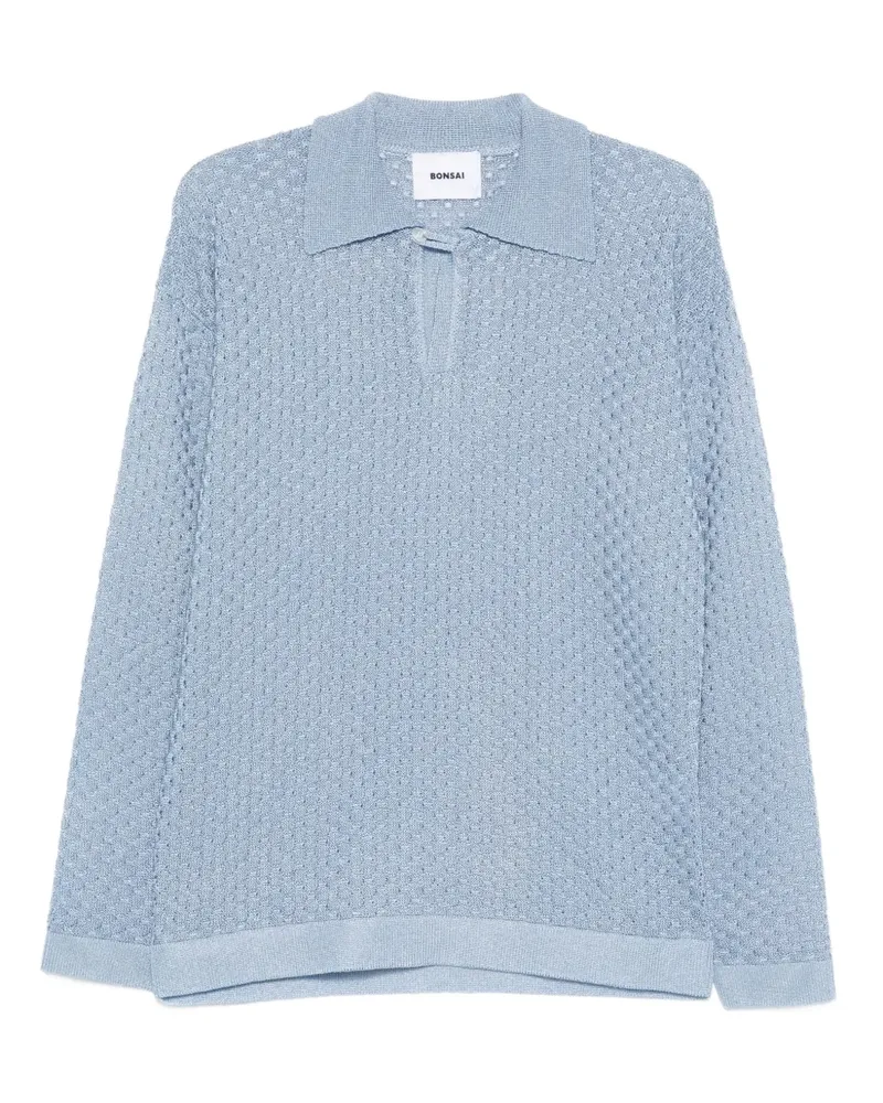 BONSAI Pullover mit Poloshirtkragen - Blau Blau