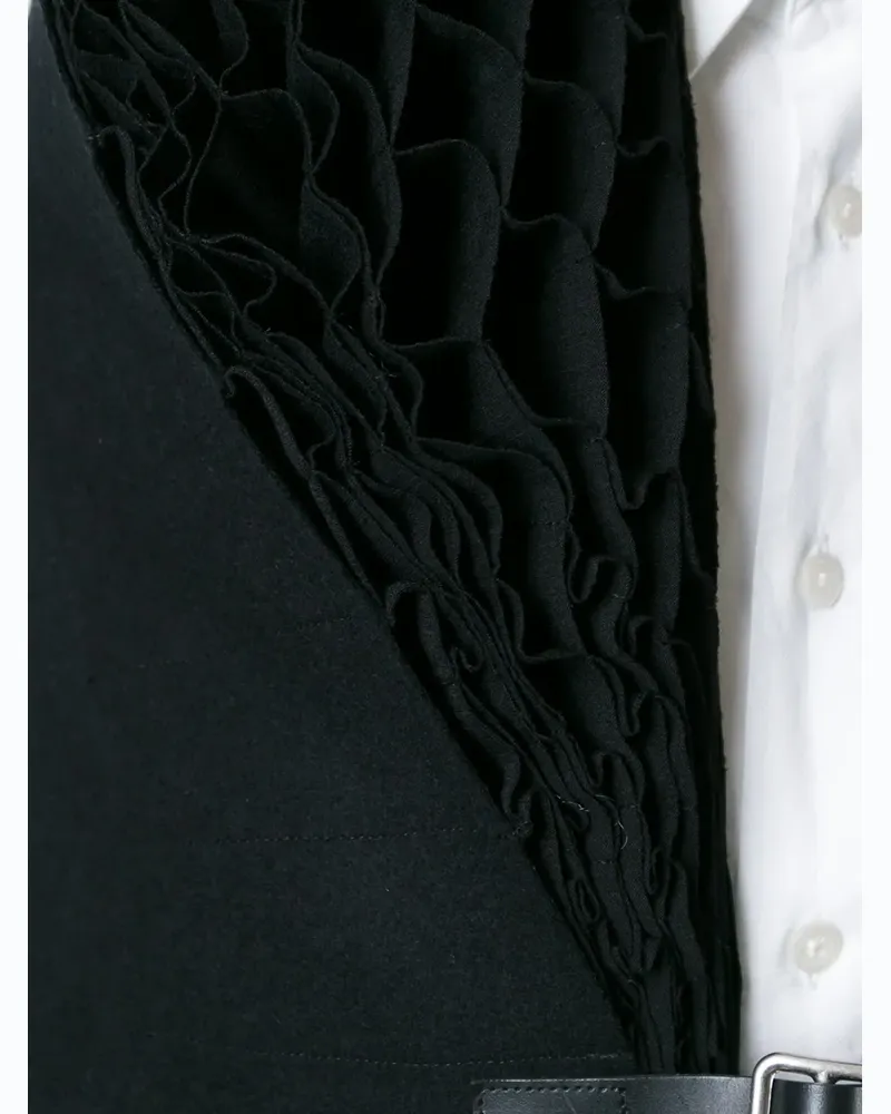 Junya Watanabe Cape mit gerafftem Kragen - Schwarz Schwarz