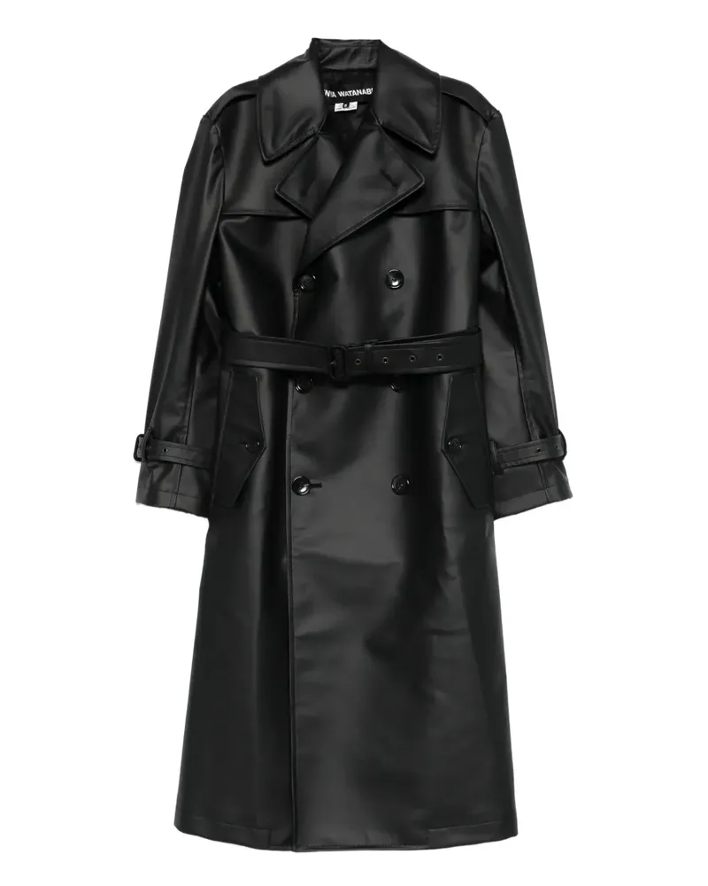 Junya Watanabe Cape mit gerafftem Kragen - Schwarz Schwarz