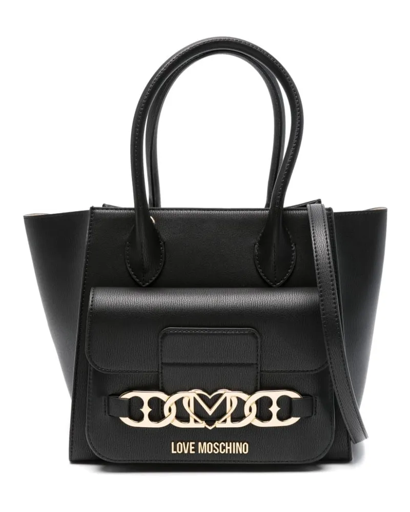 Moschino Handtasche mit Logo-Schriftzug Schwarz