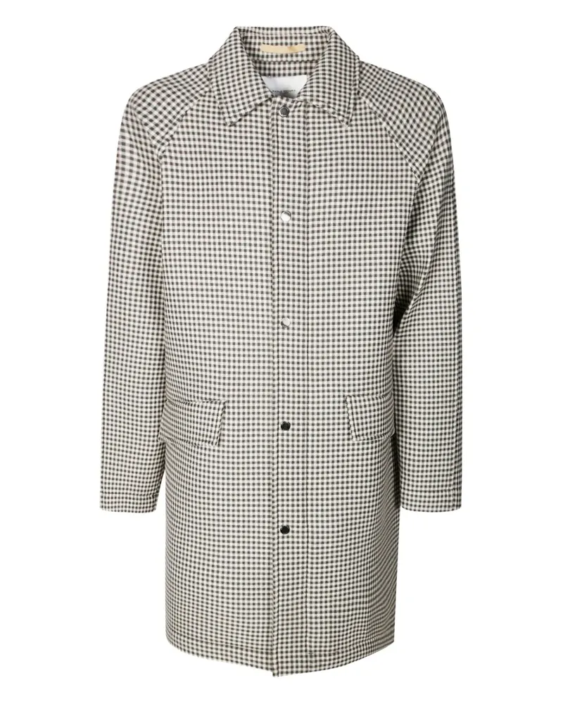 Paolo Pecora Milano Scuba checked coat - Nude Nude
