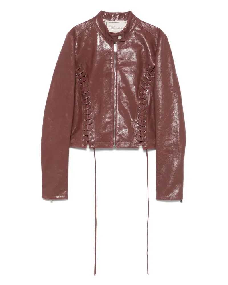 Blumarine Lederjacke mit Riss-Effekt - Rot Rot