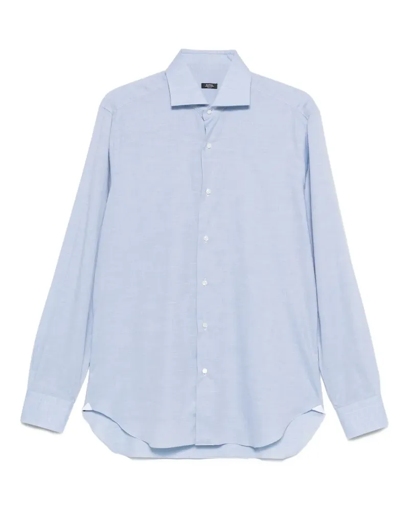 BARBA Hemd mit Mikro-Karomuster - Blau Blau