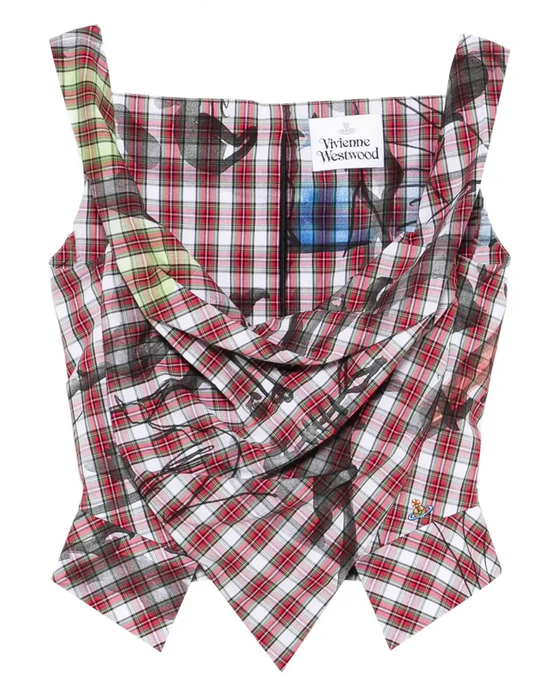 Vivienne Westwood plaid draped top - Rot Rot