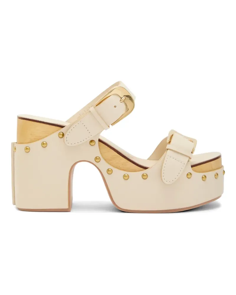 Zimmermann Alight buckle embellished heeled sandals - Nude Nude
