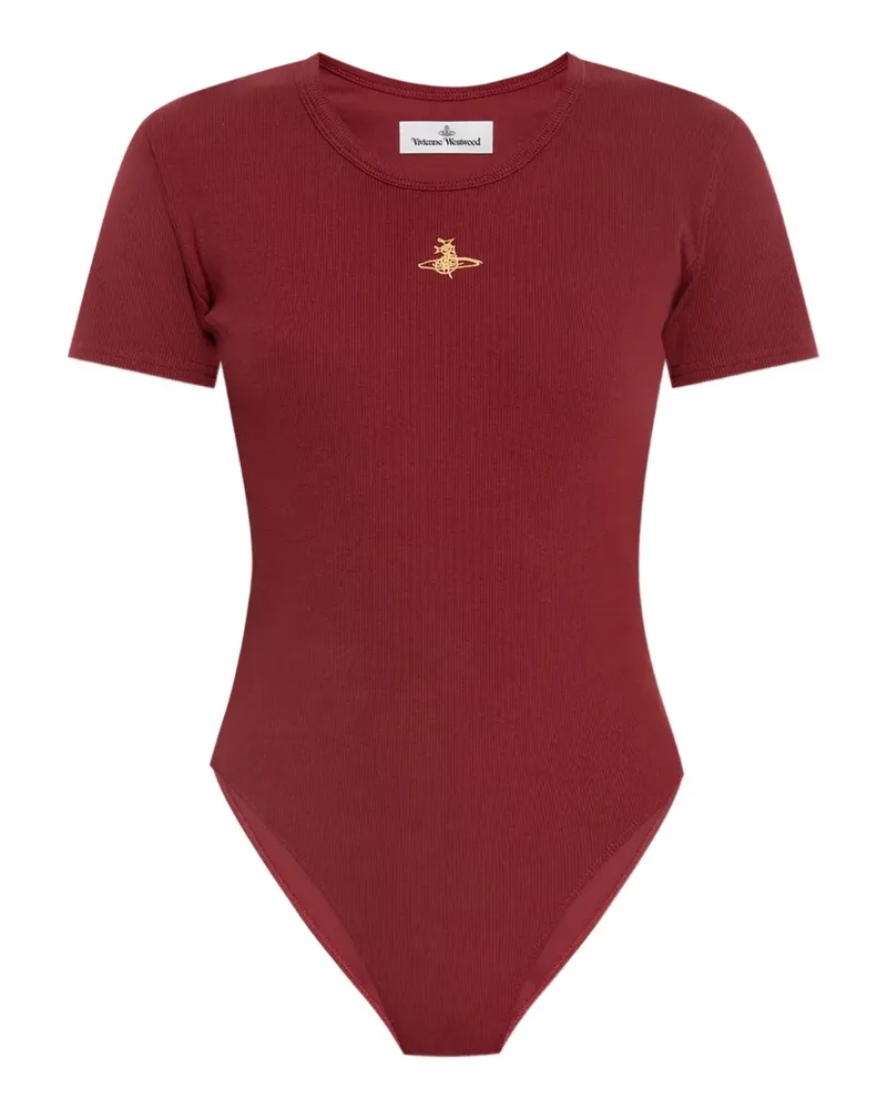 Vivienne Westwood Gerippter Body mit Orb-Detail - Rot Rot