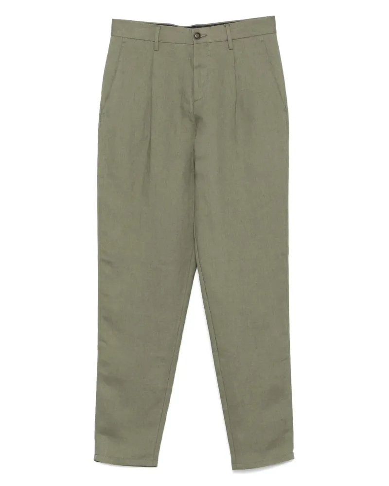 Canali Hose aus Leinen - Grün Grün