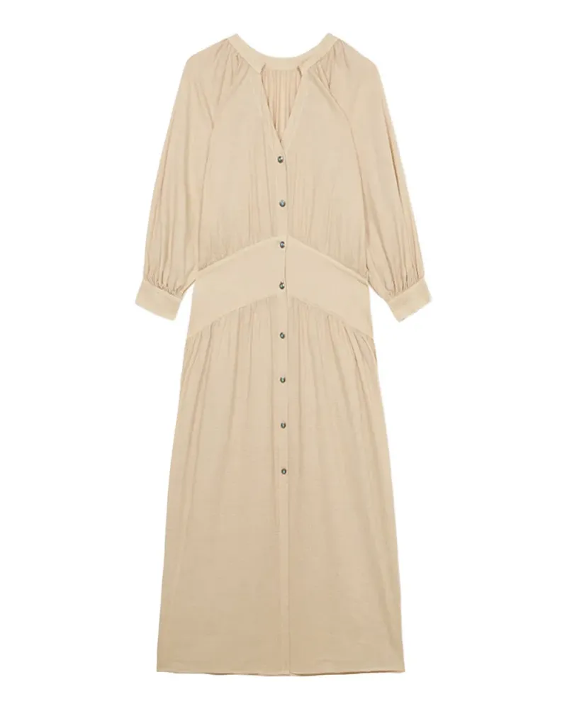 Fortela Violet mandarin-collar maxi dress - Nude Nude