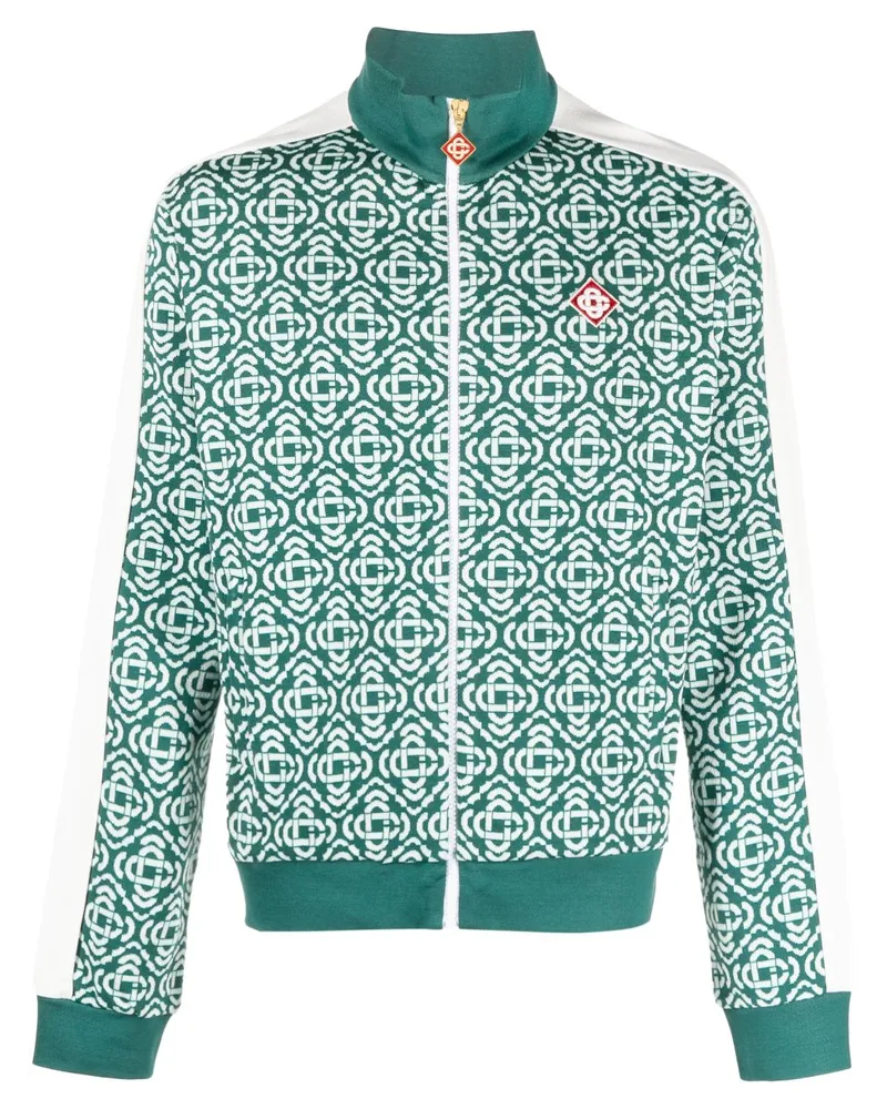 Casablanca Paris Cardigan aus Monogramm-Jacquard - Grün Grün