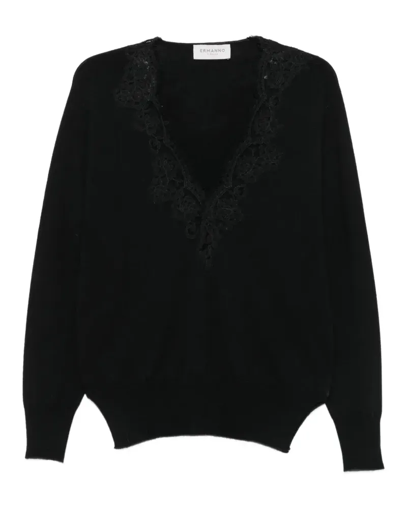 Ermanno Scervino Pullover mit V-Ausschnitt - Schwarz Schwarz