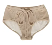 Frottee-Slip mit Kordelzug - Nude
