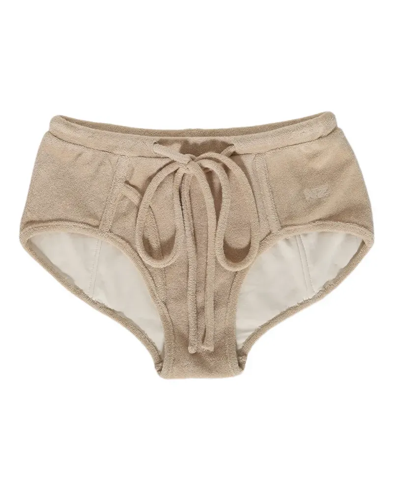 Natasha Zinko terry-cloth drawstring briefs - Nude Nude