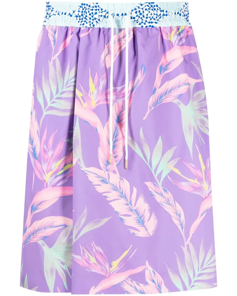 Fumito Ganryu Shorts mit botanischem Print - Violett Violett
