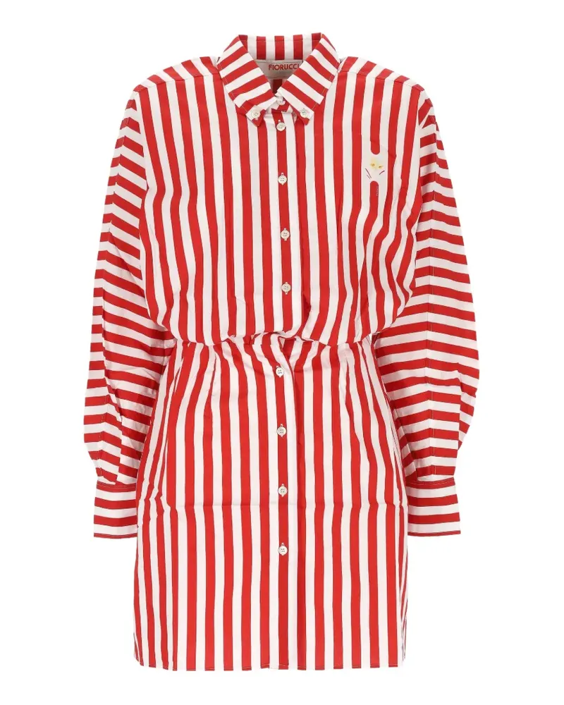 Fiorucci striped cotton shirt dress - Rot Rot