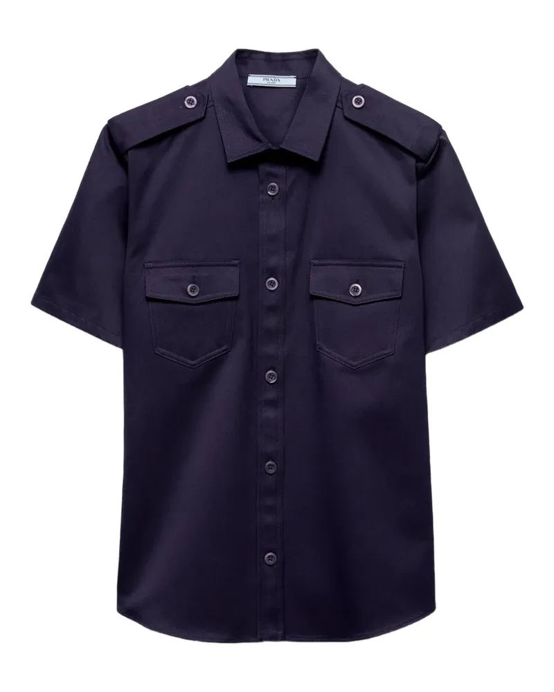 Prada flapped-pocket short-sleeve shirt - Blau Blau