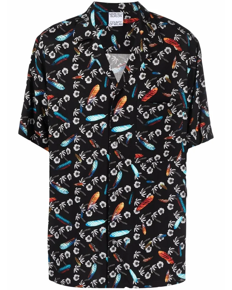 Marcelo Burlon | County of Milan Hemd mit Blumen-Print - Schwarz Schwarz