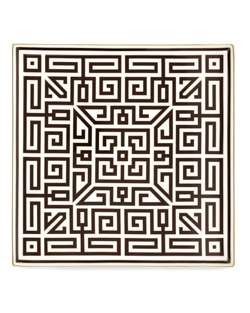 Ginori 1735 Tablett mit Labyrinthmuster (30,9cm x 30,9cm) - Nude Nude