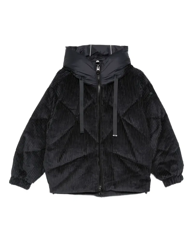 DUNO corduroy hooded jacket - Schwarz Schwarz