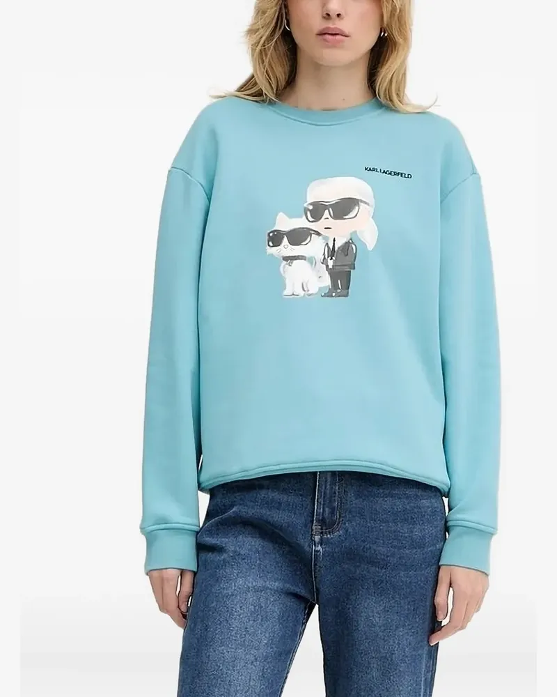 Karl Lagerfeld Sweatshirt mit Cartoon-Print - Blau Blau