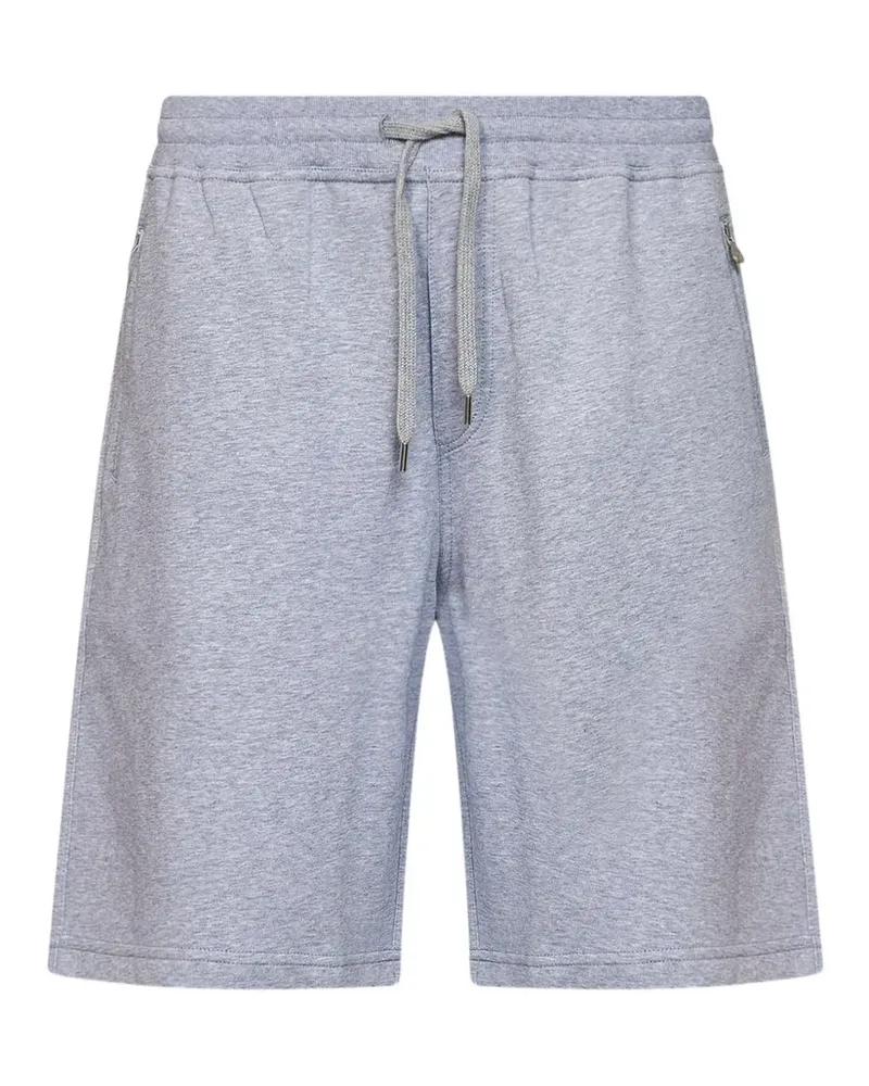 Brunello Cucinelli drawstring ribbed-waistband shorts - Grau Grau