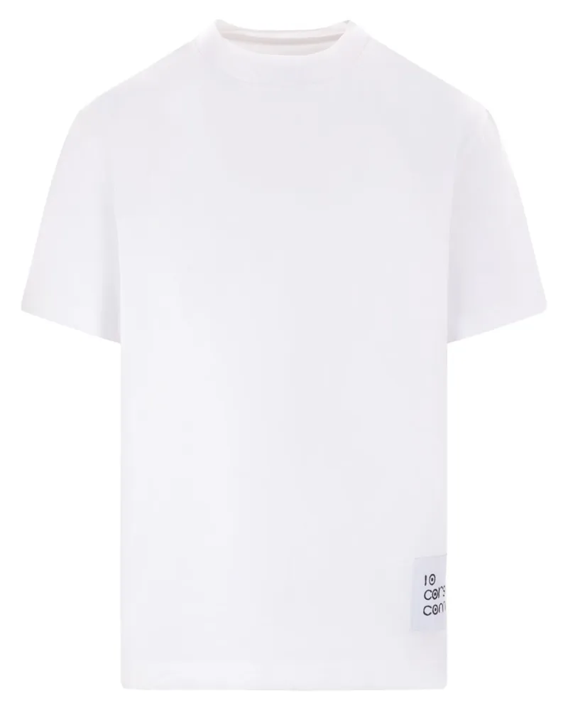 10 Corso Como T-Shirt mit Logo-Patch - Weiß Weiß