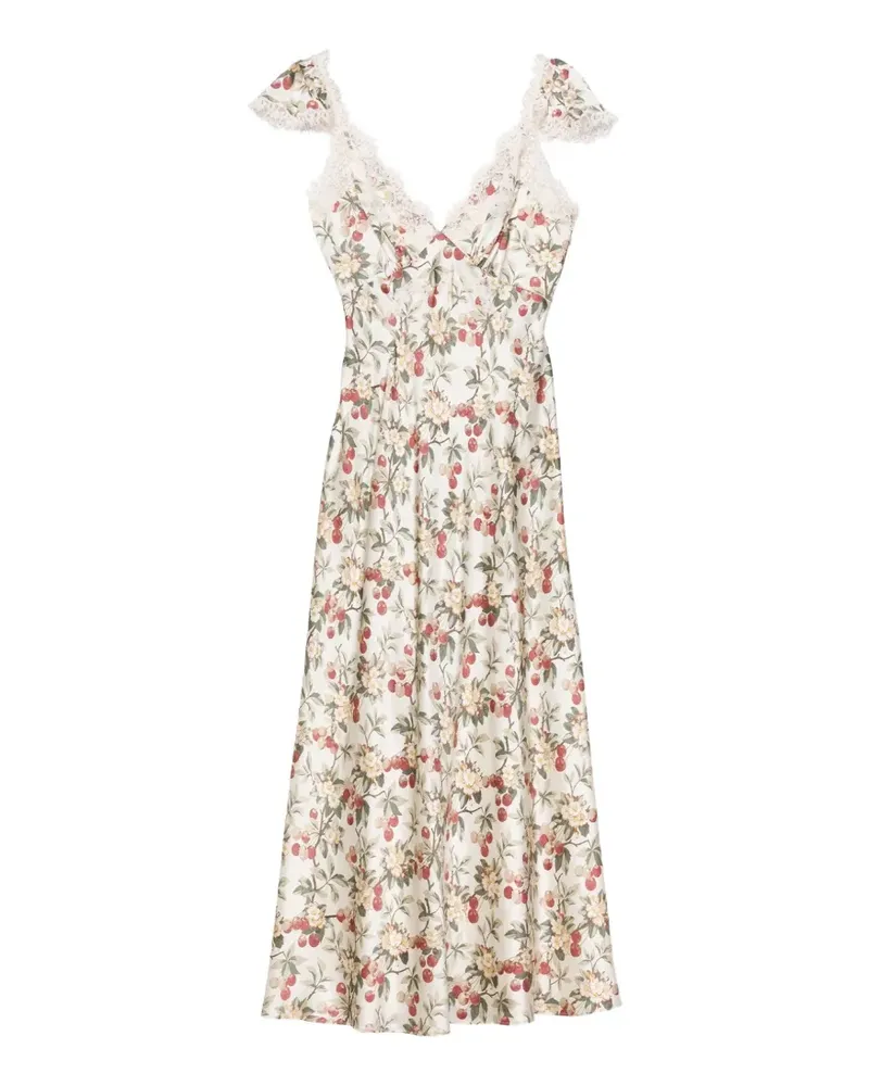 DÔEN Minikleid mit Blumenprint - Weiß Weiß