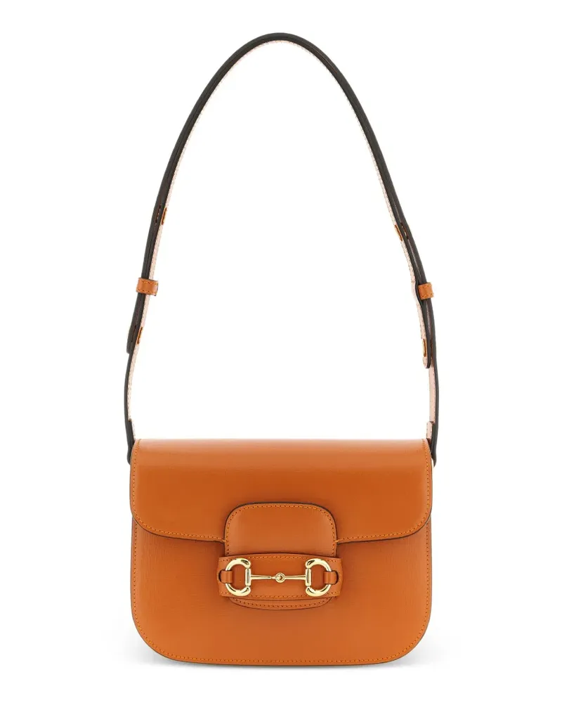 Gucci small Horsebit 1955 leather shoulder bag - Orange Orange