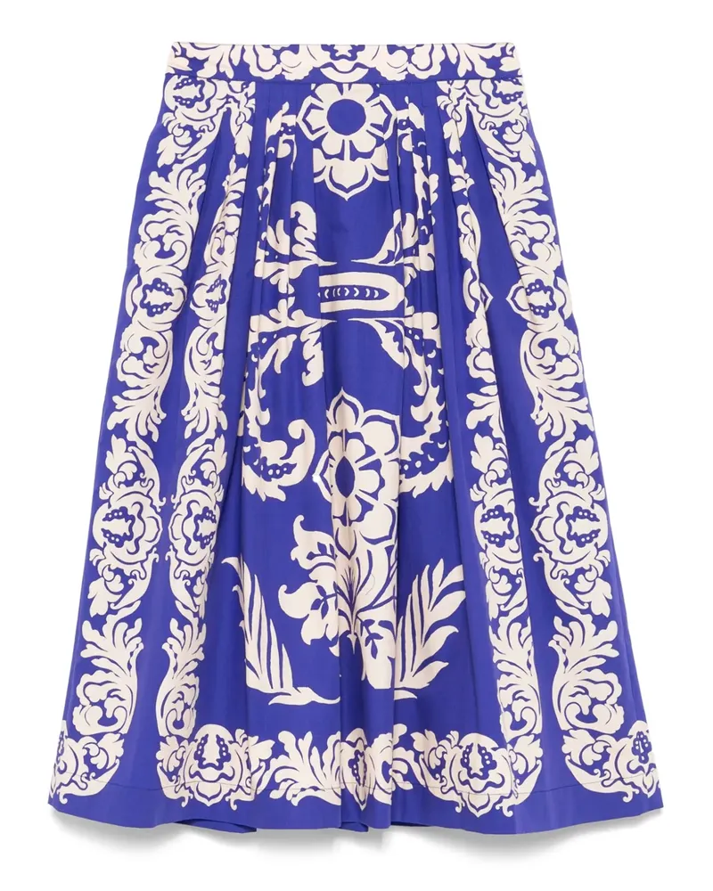 Etro Midirock mit Print - Blau Blau