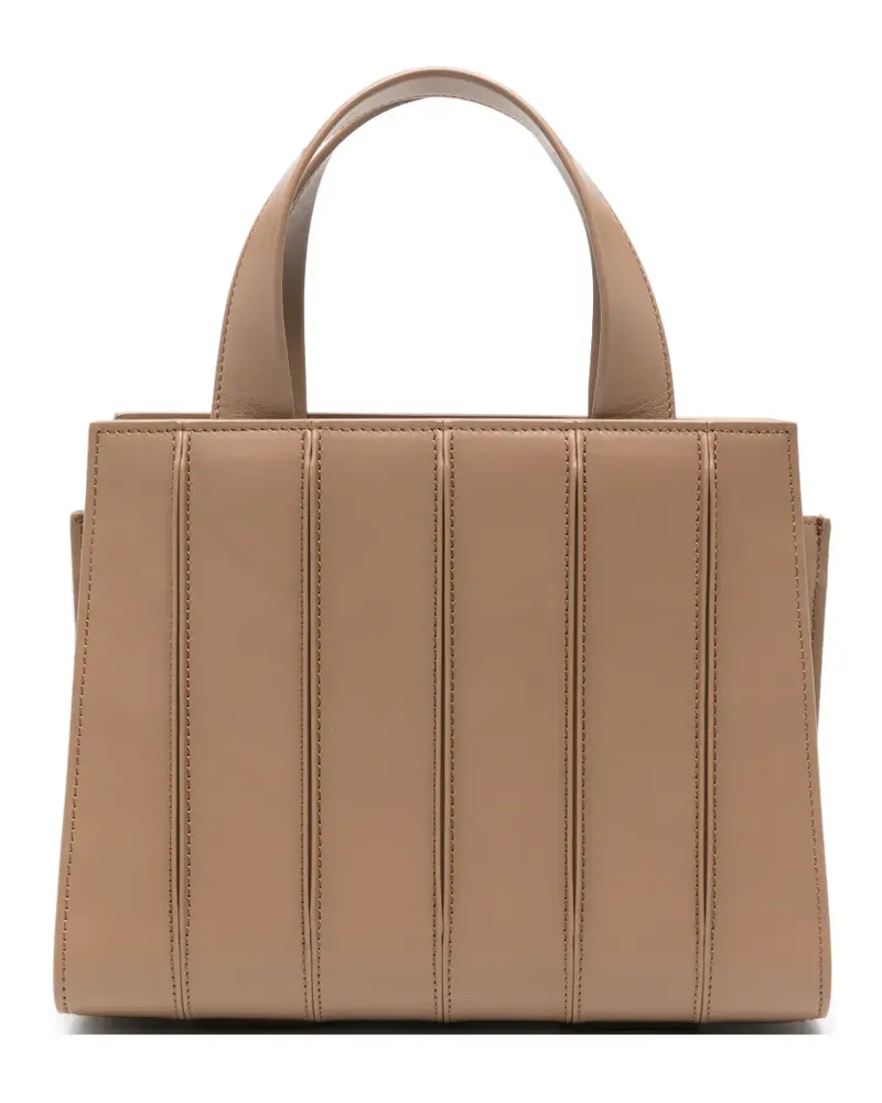 Max Mara Whitney ribbed-leather tote bag - Nude Nude