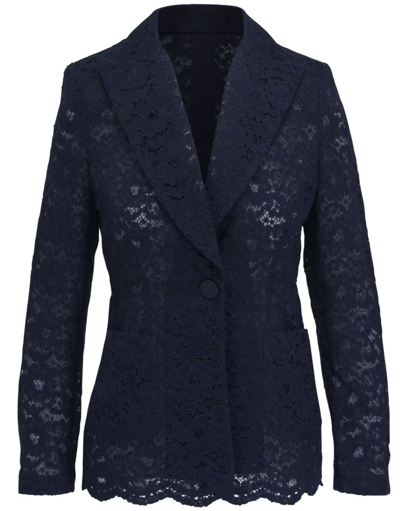 Talbot Runhof lace-panelled blazer Blau