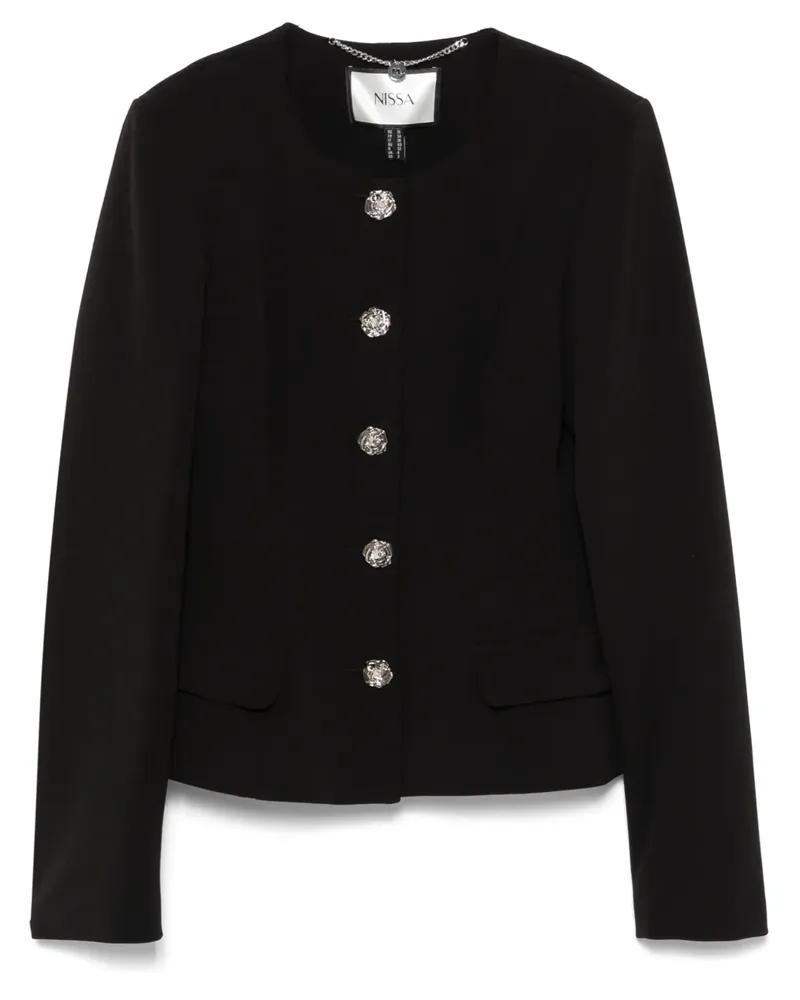 NISSA Jacke mit Blumenknöpfen - Schwarz Schwarz