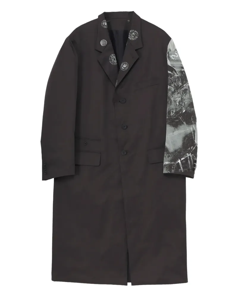 Yohji Yamamoto Wattierte Jacke mit Nadelstreifen - Schwarz Schwarz