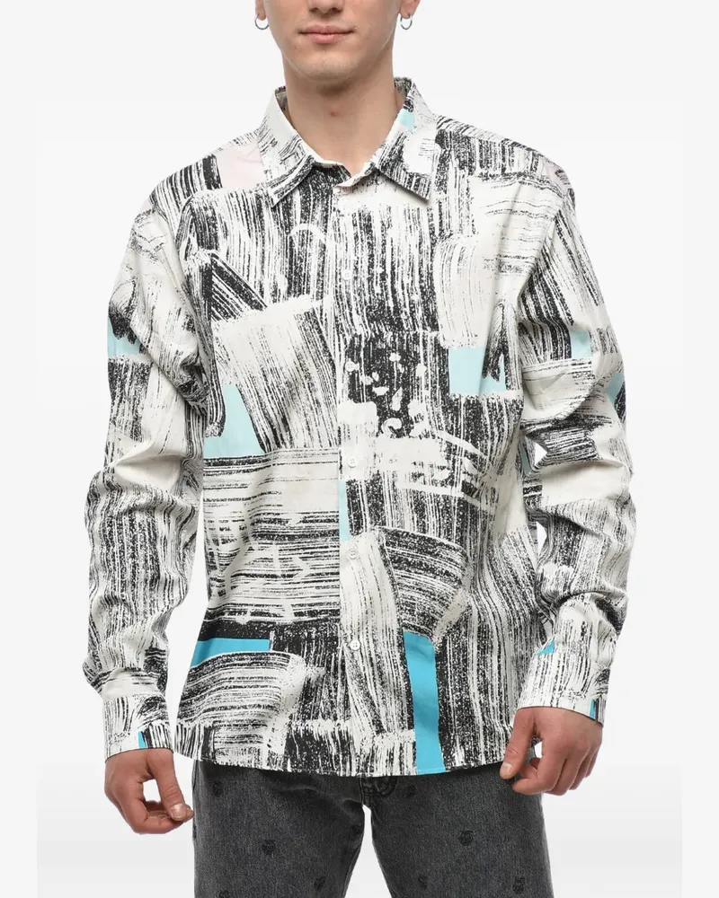 OFF-WHITE abstract-pattern long-sleeve shirt - Weiß Weiß