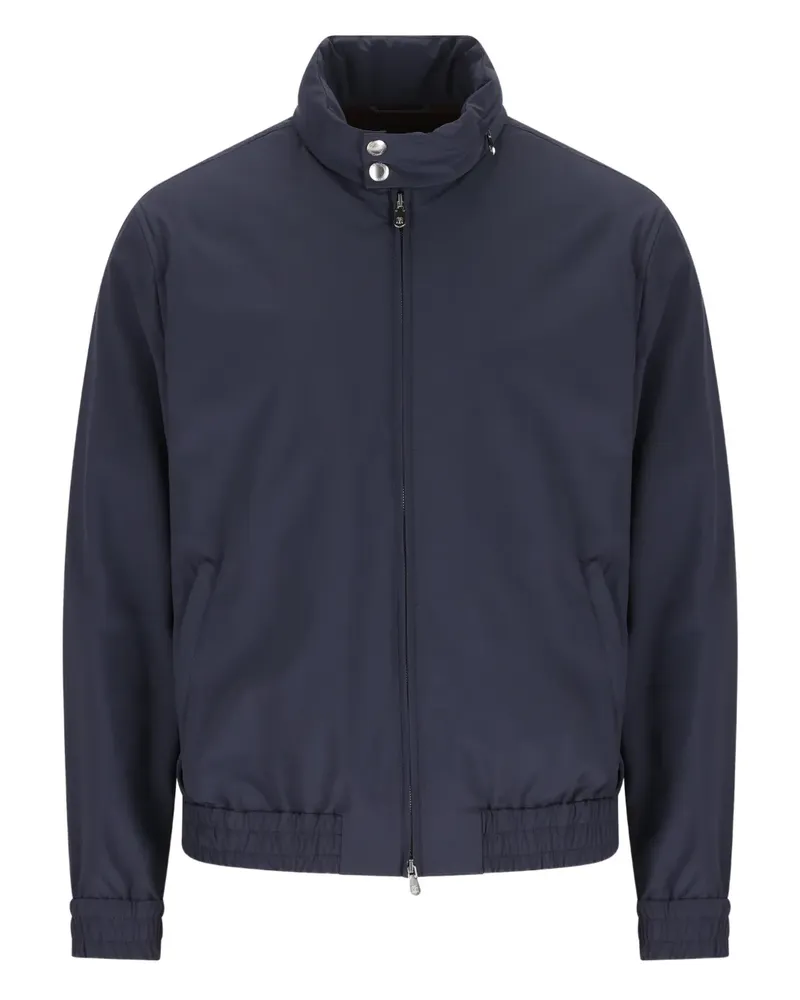 Brunello Cucinelli high-collar zip-up bomber jacket - Blau Blau