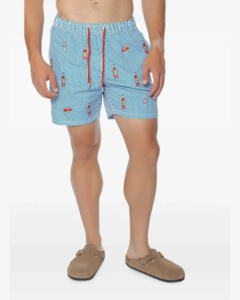MC2 Saint Barth Badeshorts mit Logo-Stickerei - Blau Blau
