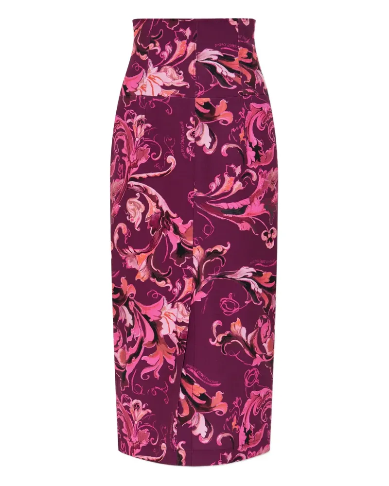 Versace Jeans Midirock mit Blumen-Print - 317 PINK 317