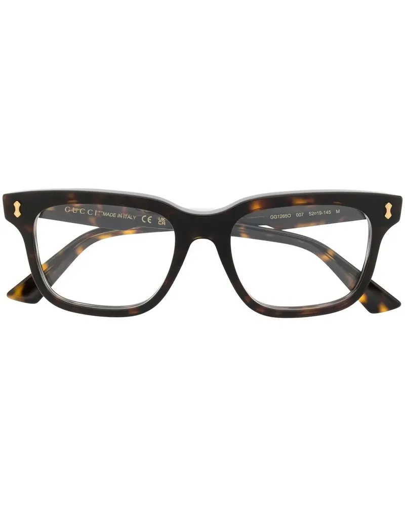 Gucci Brille mit eckigem Gestell - Braun Braun