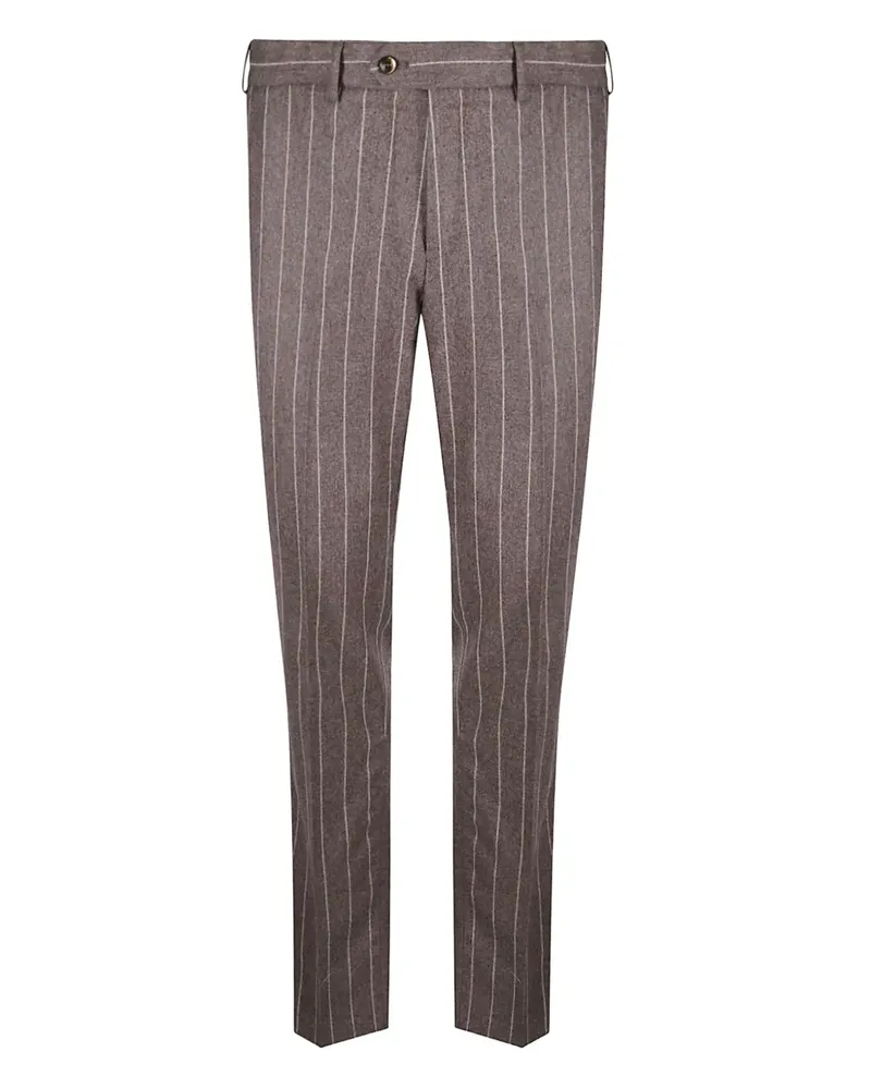 PT TORINO Gestreifte Hose - Braun Braun